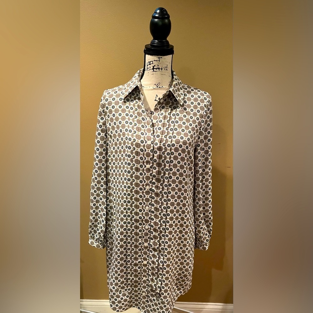 Tory Burch Long Sleeve Shirt Dress Size 4 NWOT